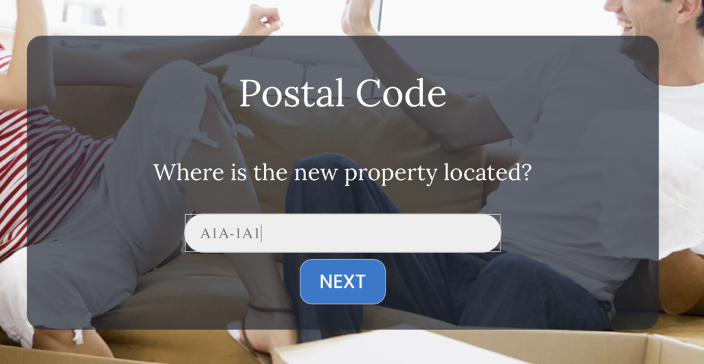Front end view of postal code