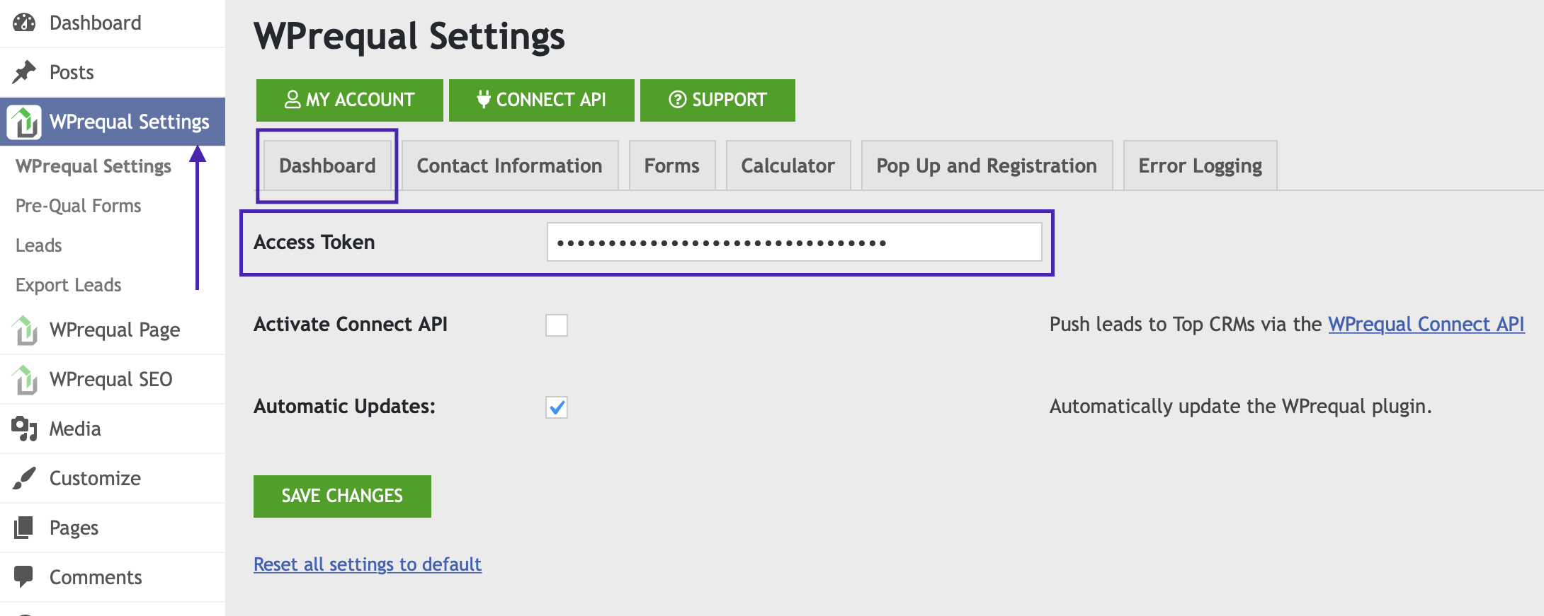 How to Install Your Access Token - WPrequal Lead Capture System