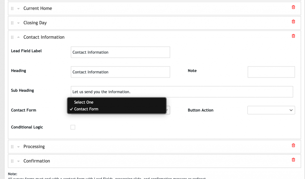 Survey Form contact Form UI